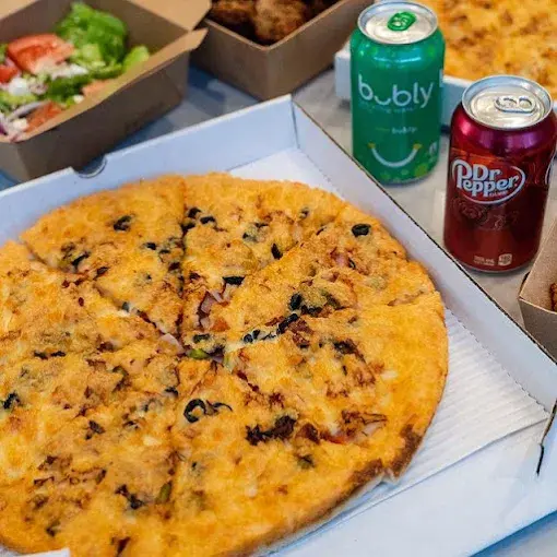 Cheese pizza with tomato sauce and real Alberta mozzarella cheese Calgary